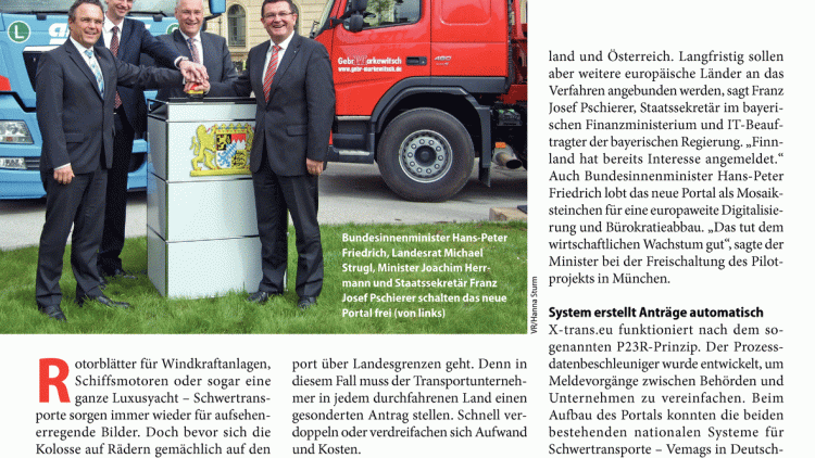 Genehmigung von Schwerlastverkehren