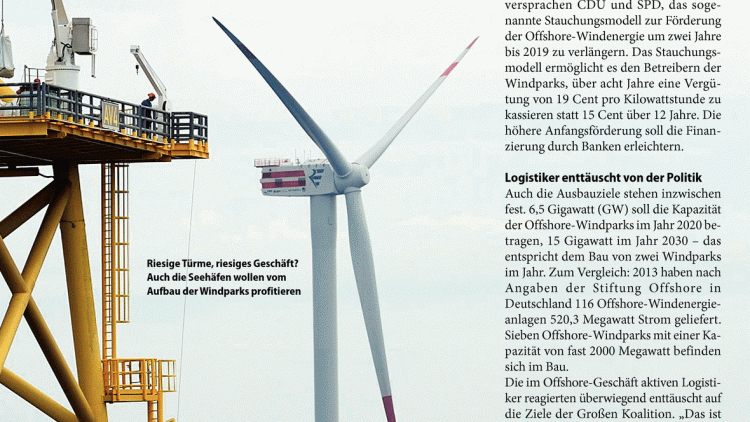 Logistik von Offshore-Windparks