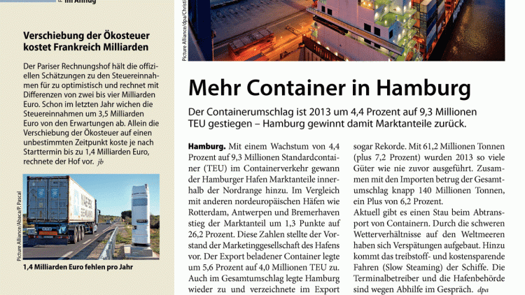 Mehr Container in Hamburg