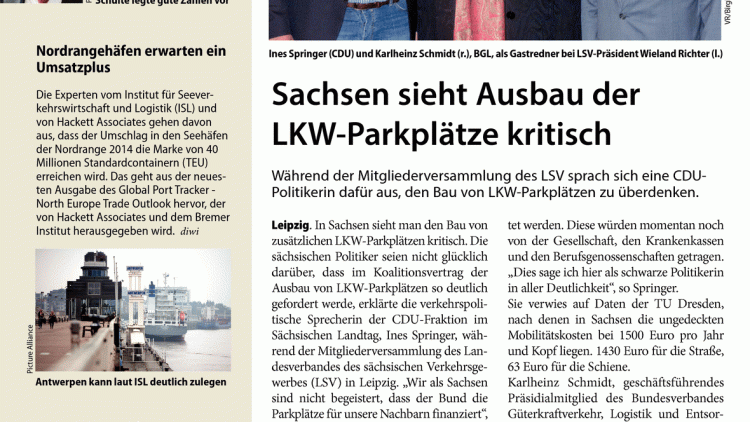 Sachsen sieht Ausbau der  LKW-Parkplätze kritisch