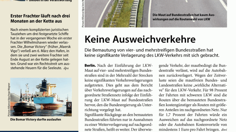 Keine Ausweichverkehre