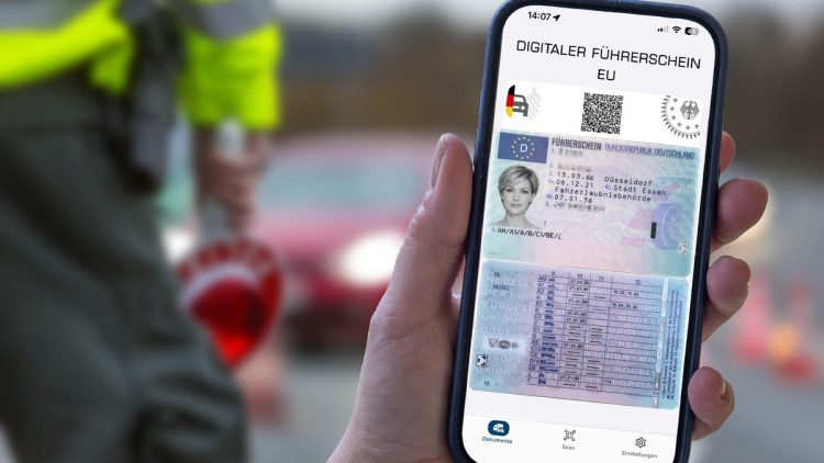 Digitaler Führerschein auf dem Handy