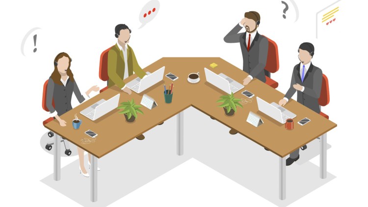 Illustration: Isometrische flache 3D Konzeptillustration des Support Service