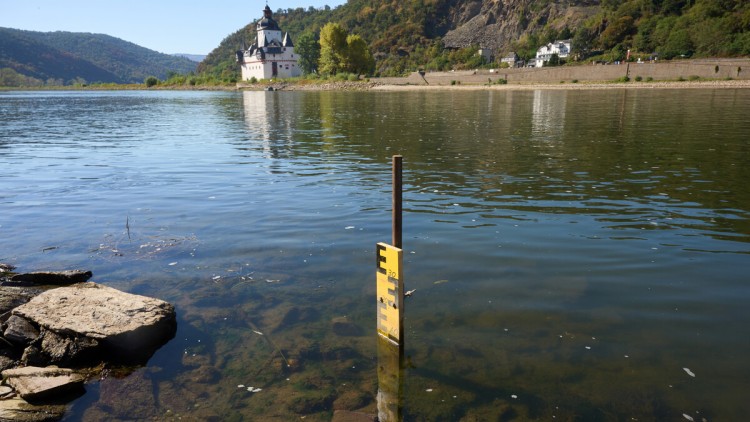 Rhein-Niedrigwasser: Pegel Kaub erreicht historischen Tiefstand