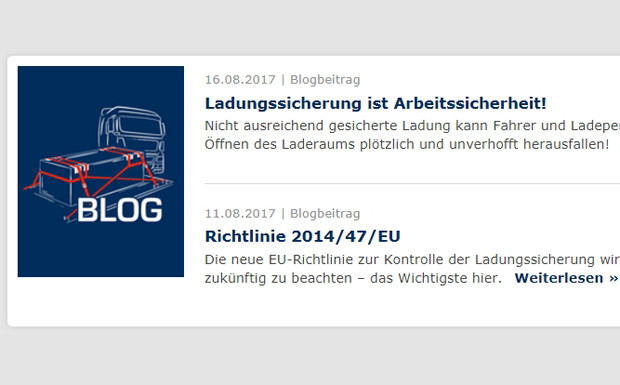 Neuer Blog zur Ladungssicherung