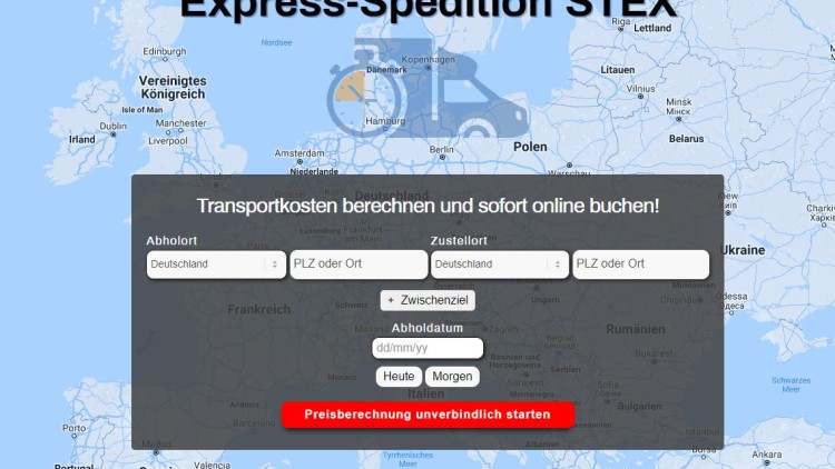 Preisrechner Express-Spedition STEX