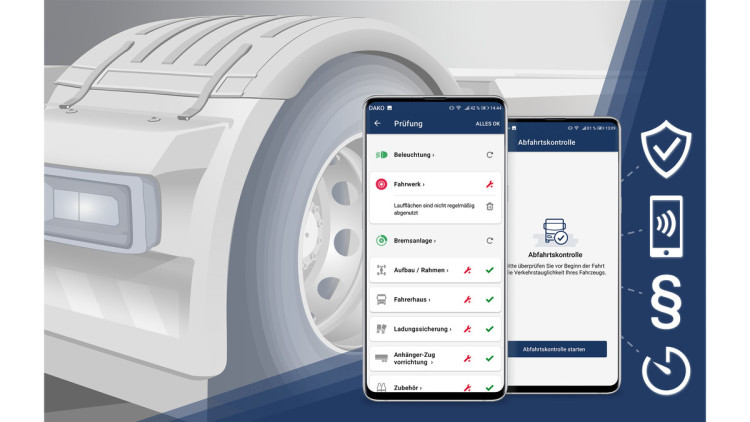 DAKO, App, Abfahrtskontrolle