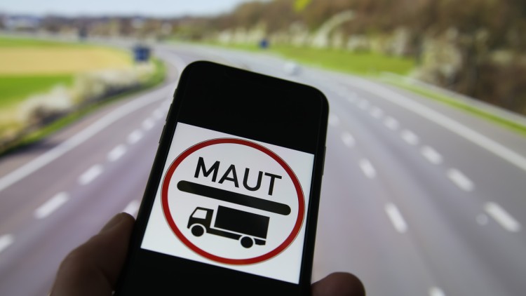 Lkw-Maut; Symbol auf Handydisplay