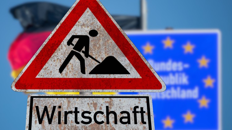 Deutsche Wirtschaft: Was nun? Baustellenschild