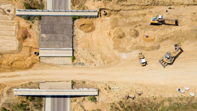 Baustelle, Brücke, A72