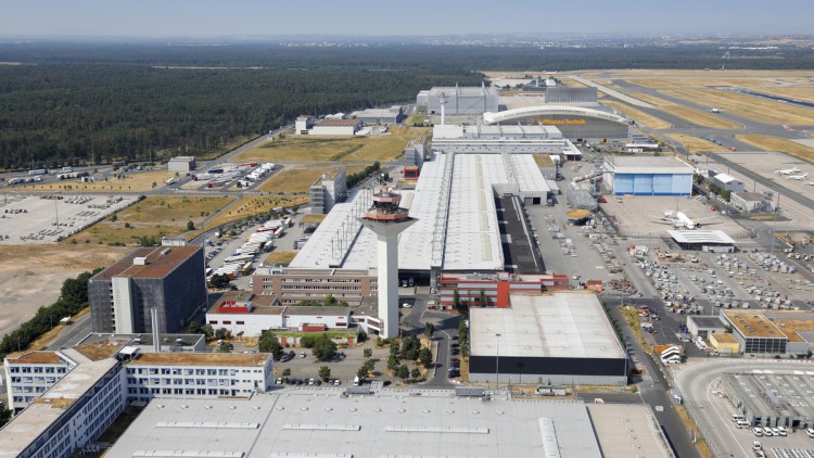 Luftaufnahme Cargo City Süd am Flughafen Frankfurt