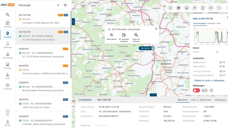 DKV Live Tracking