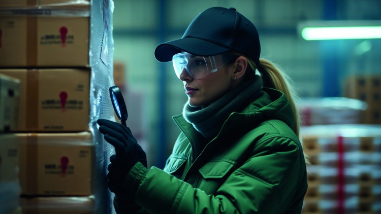 Frau in der Kühllogistik