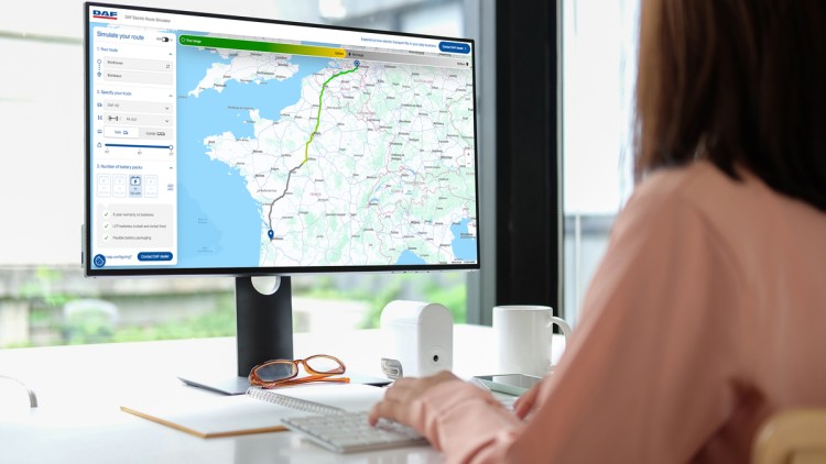DAF führt einen interaktiven Routensimulator für Elektrofahrzeuge ein