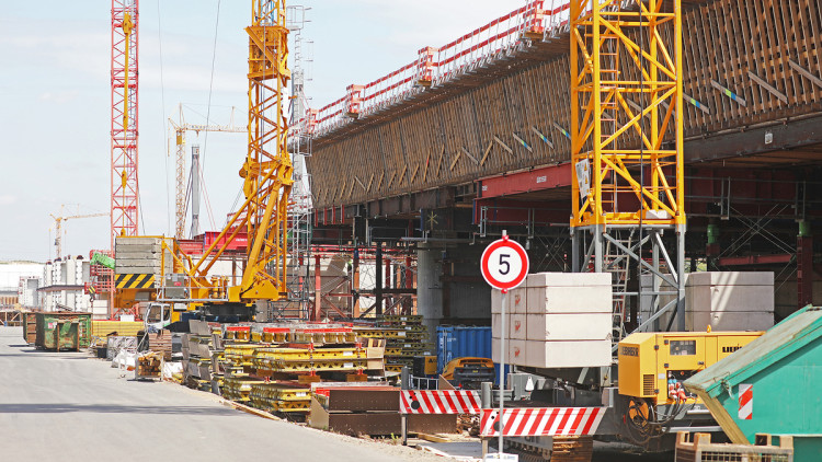 Rheinbrücke Leverkusen, Baustelle