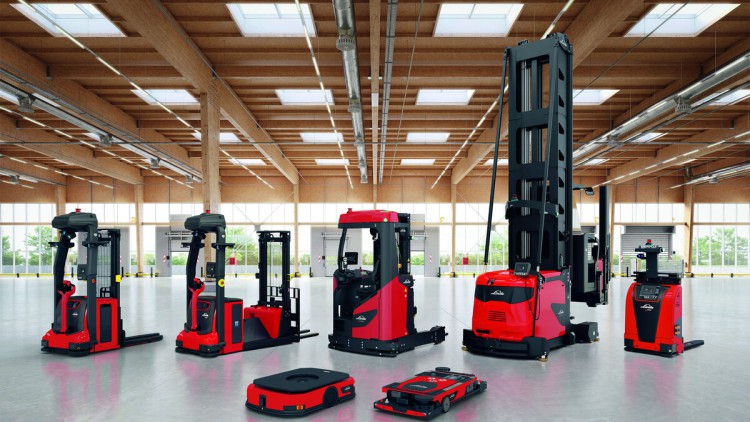 Die Linde-Produktpalette an automatisierten Staplern und Fahrzeugen
