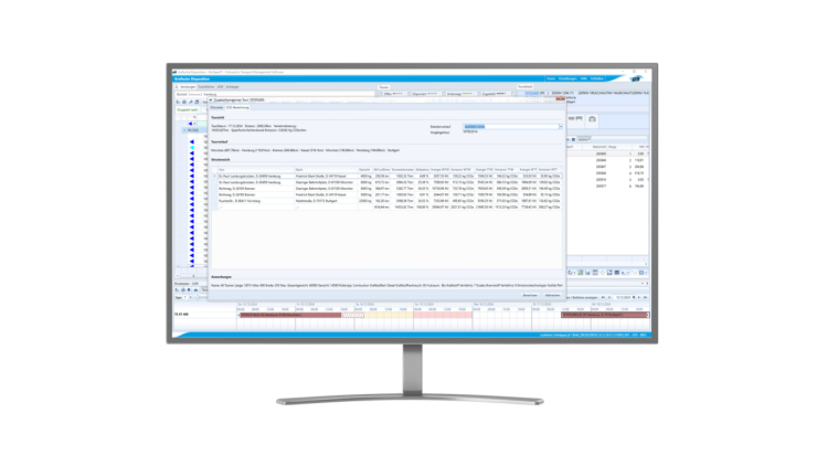 Co2-Berechnung von LIS Winsped am Monitor