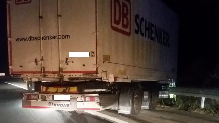 Lkw-Anhänger, Unfall, A45