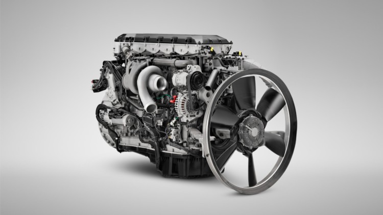 Seitenansicht des neuen Super-11-Dieselmotors von Scania