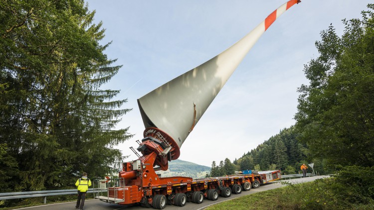 Schwertransport, Windkraftanlage