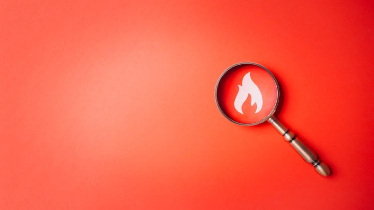 Brandschutz Lupe Feuer
