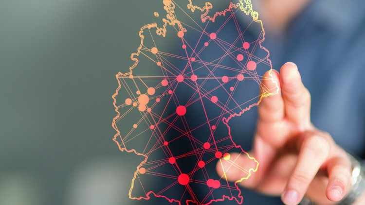 Deutschland Karte vernetzt