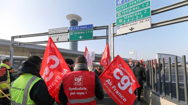 Streik, Flughafen Charles-de-Gaulle, Frankreich, Air France