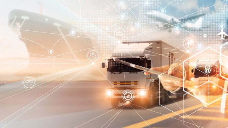 Routenplanung Verkehrsträger Lkw Flugzeug Schiff