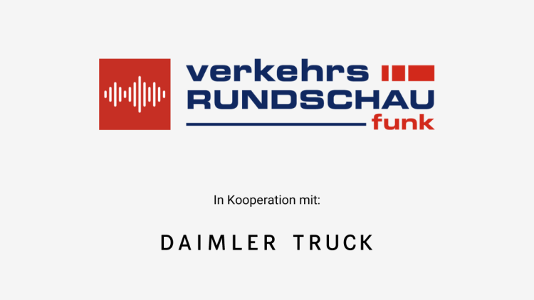 Logo von VerkehrsRundschau Funk mit Logo von Daimler Truck