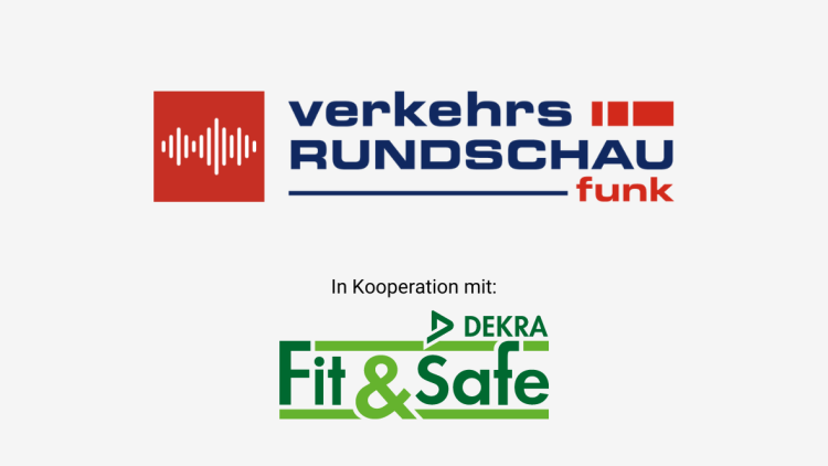 Logo von VerkehrsRundschau Funk mit Logo von Dekra Fit and Safe