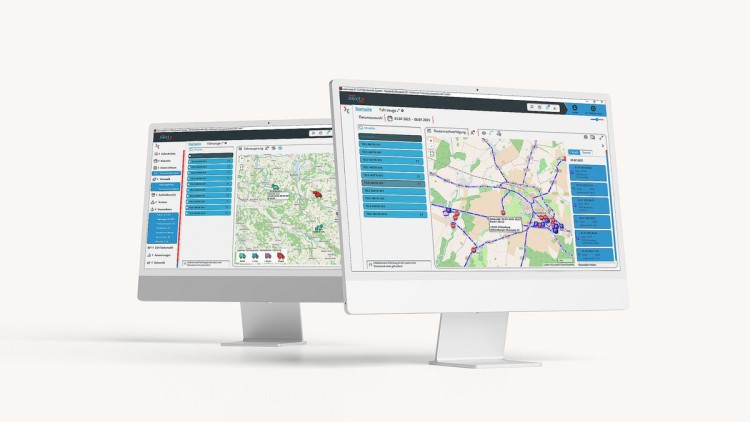 Zauner Software zaarc.next auf Endgeräten mit Anzeige Live-Ortung 