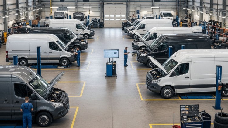 Transporter in der Werkstatt