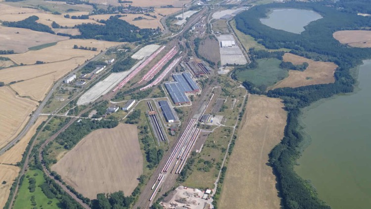 Luftaufnahme vom Murkan Port und dem Hinterland