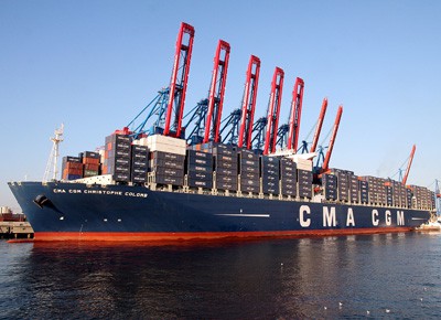 Christophe Colomb, Containerschiff, Hamburg, Umschlag, Container