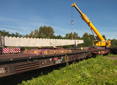 DB Schenker Rail, Schwertransport, Schiene, Betonelement 