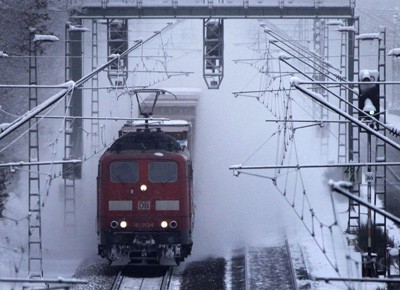Schneechaos, Deutsche Bahn, Zug 