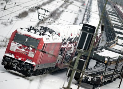 Schneechaos, Güterzug 