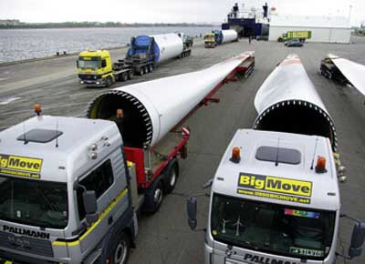 Windkraftanlage, Transport 