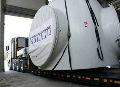 Windkraftanlage, Transport, Rotorkopf