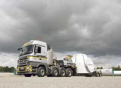 Windkraftanlage, Transport, Rotorkopf