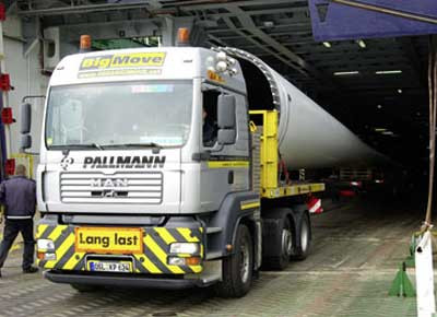 Windkraftanlage, Transport
