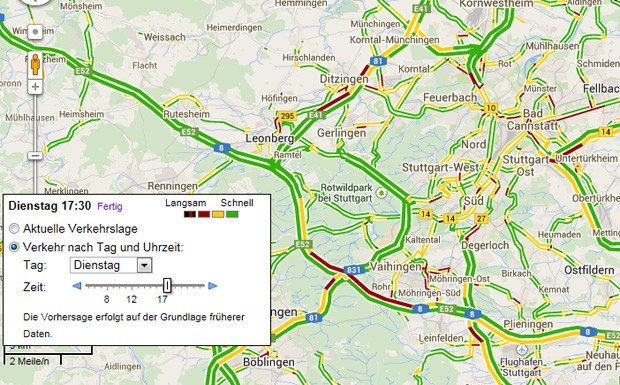 Google, Verkehr, Maps, Prognose