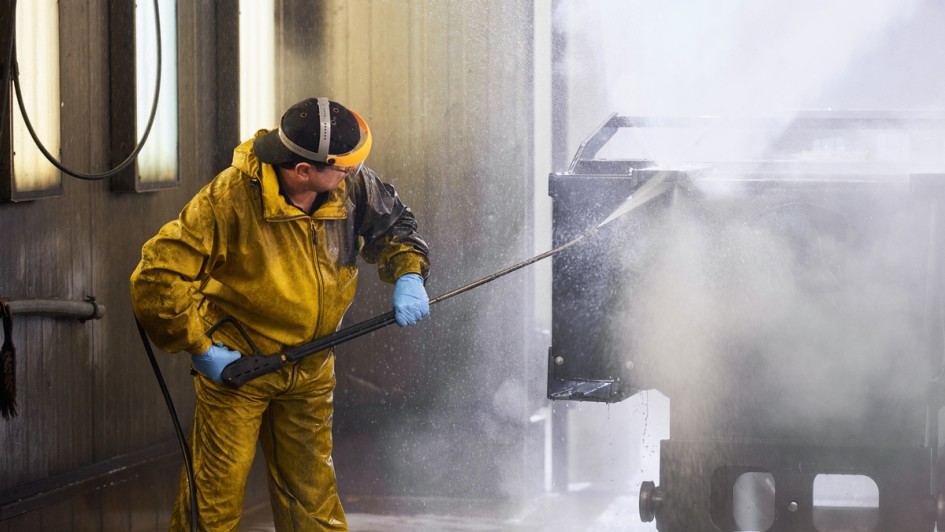 Jungheinrich, Gebrauchtstapler, Reinigen, Strahlen