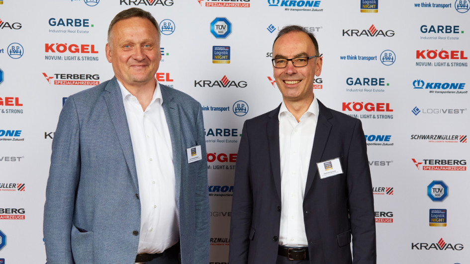 Dr. Christoph Kösters vom Verband Verkehrswirtschaft und Logistik (VVWL) und Dierk Hochgesang von der Bundes-Zentralgenossenschaft Straßenverkehr (SVG)