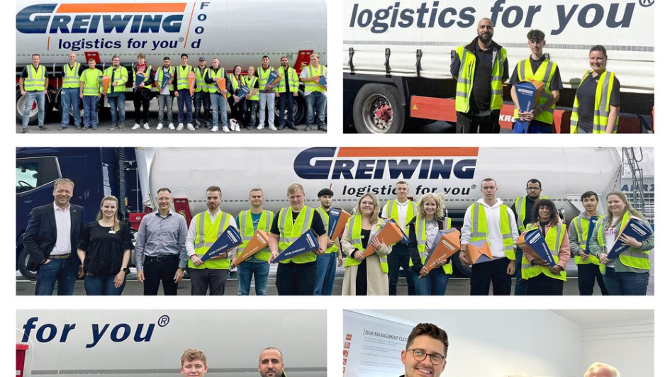 Collage von Fotos der Auszubildenden bei Greiwing