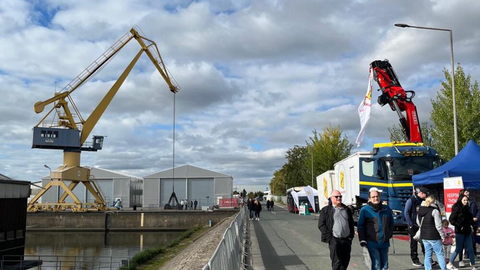 ...und in einem Kran der ganze bayernhafen in Nürnberg überblickt werden